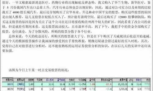 股票模拟投资实训报告(股票模拟投资实训报告范文)_https://www.tuogunzhijia.com_原油期货_第1张