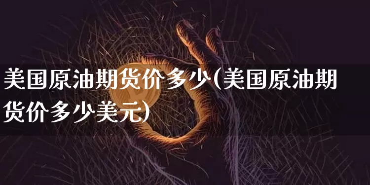 美国原油期货价多少(美国原油期货价多少美元)_https://www.tuogunzhijia.com_恒指期货_第1张